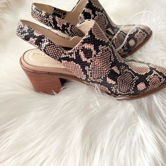 NWOT Cole Haan Vicky Slingback snake skin heel, 8 - Picture 5 of 15